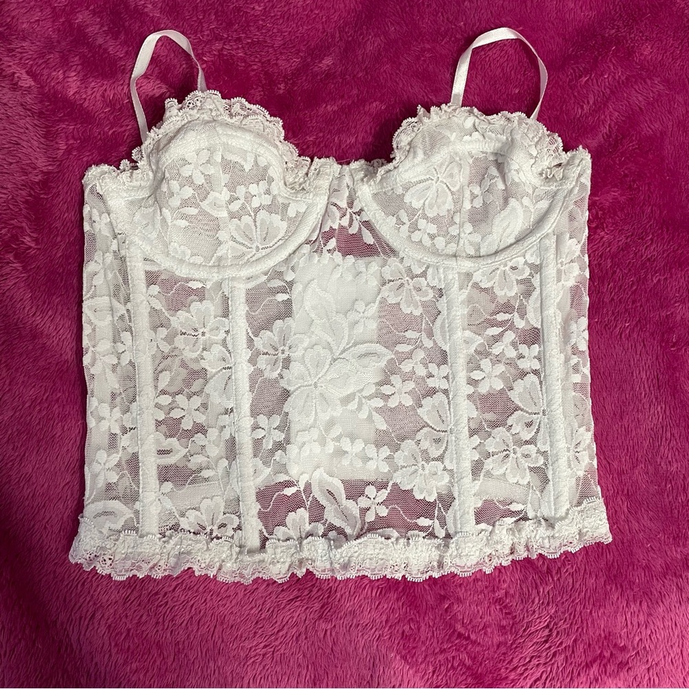 White Lace Bustier Top